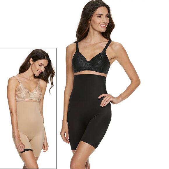 Red Hot by SPANX Flipside Firming High-Waist Mid-Thigh Shaper Black Tan Large - Picture 1 of 11